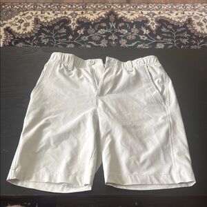 Under Armour White Tan Flat Front Shorts Lightweight Summer Essential